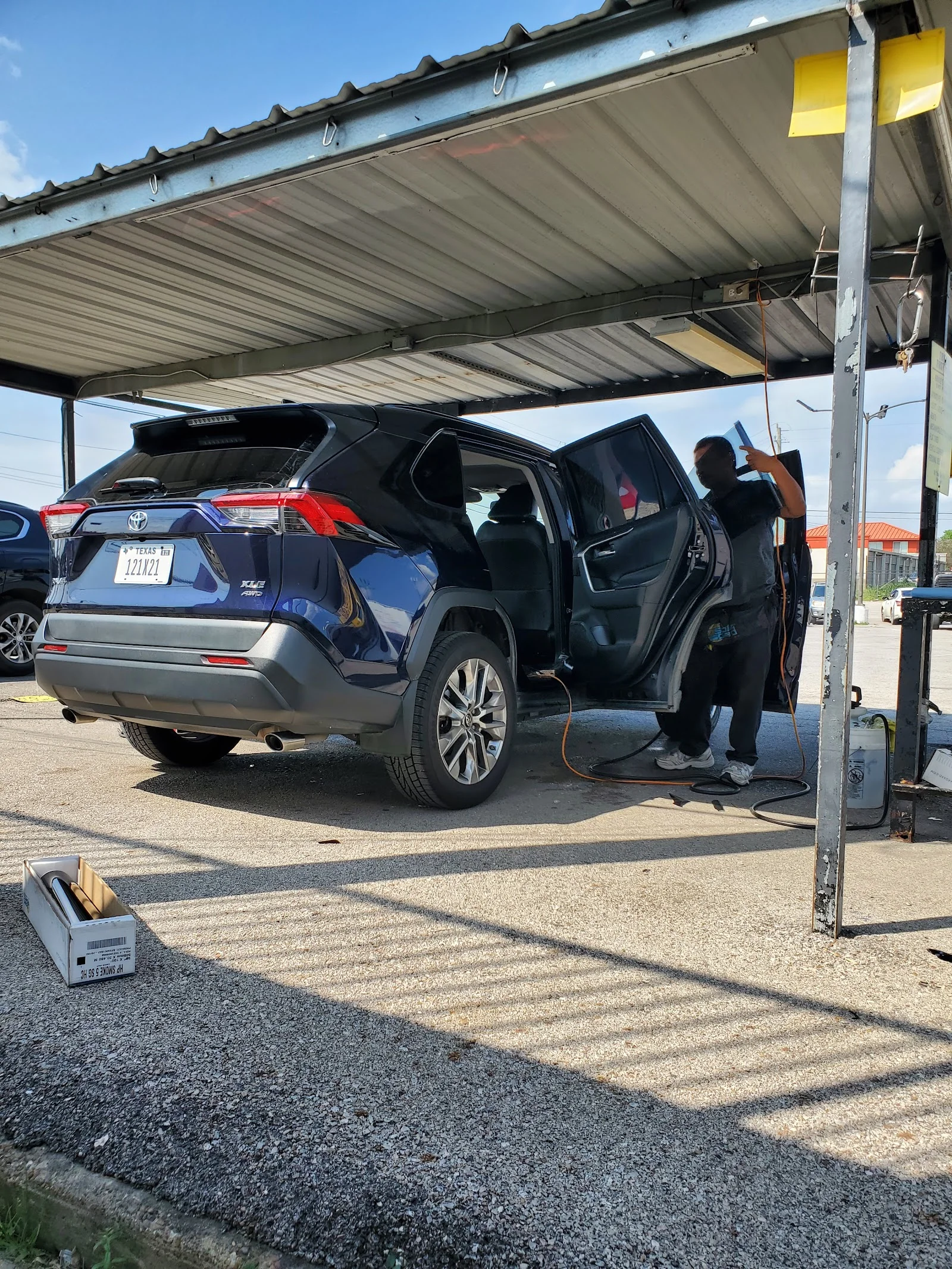 Tint install work at at Ernie’s glass tinting